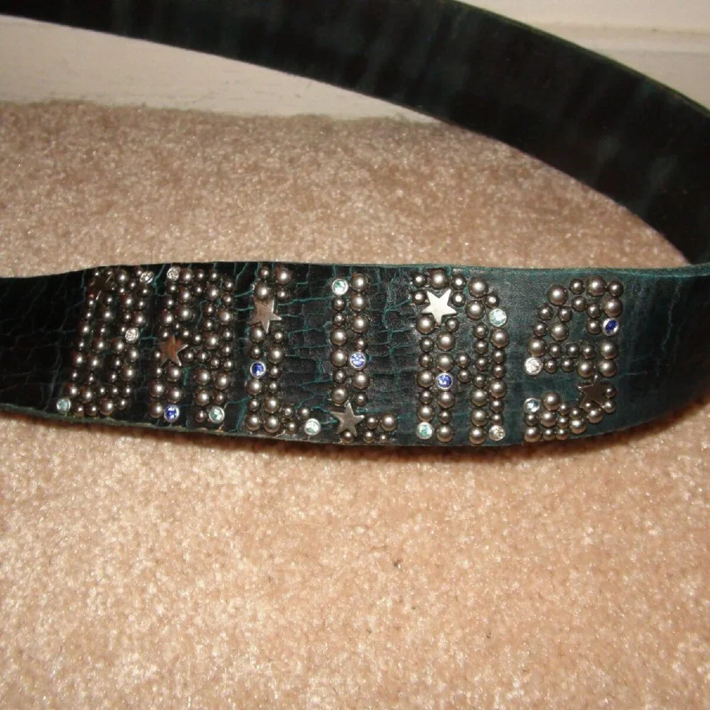 Rare Leather Island by Bill Lavin Studded Embellished Dallas Belt